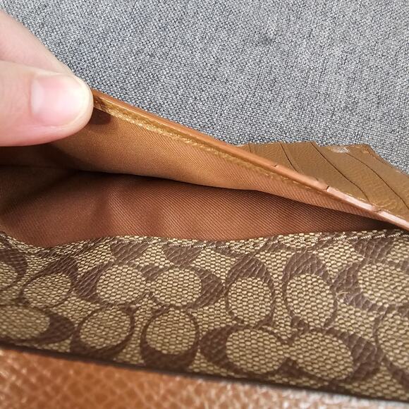 Coach Brown Leather Monogrammed Small Wristlet - Picture 4 of 13